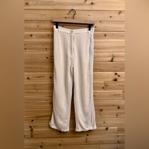 Sancia Size Small Linen Blend High Rise Cropped Ankle Lined Trouser Pants